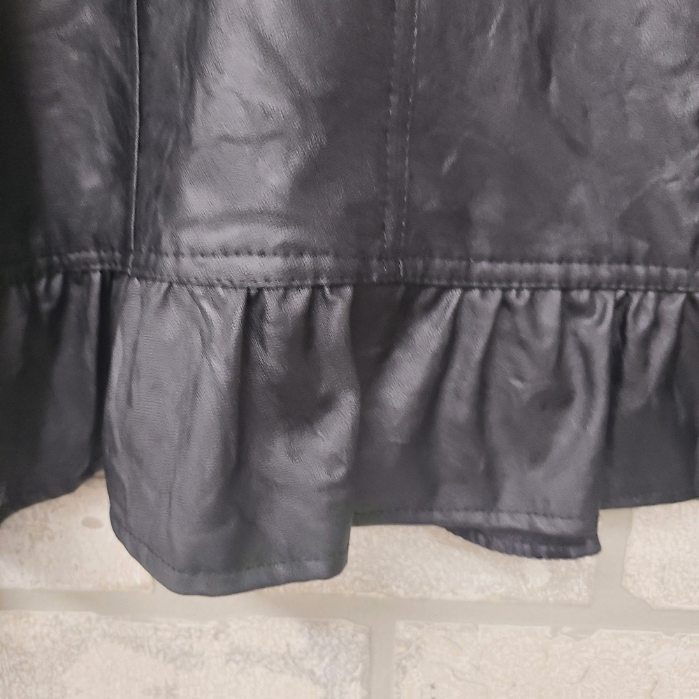 Creazioni Effeci Black Faux Leather Jacket Size Medium - Picture 6 of 9